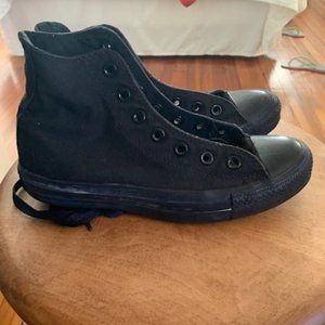 Women's Converse All Star Black High Top Size 8 La